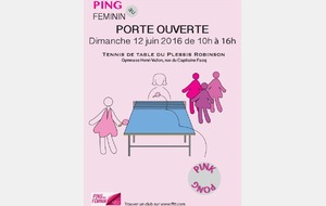 Le 12/06/16 Journée Porte ouverte réservée aux Féminines